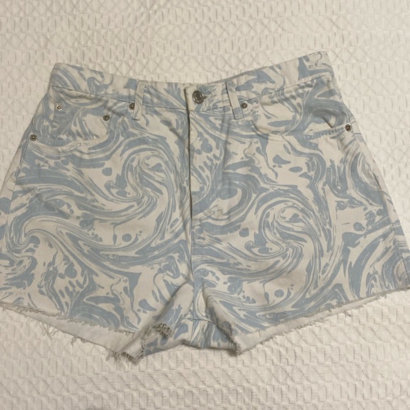 High Rise Printed Shorts Light Blue - Picture 3 of 15